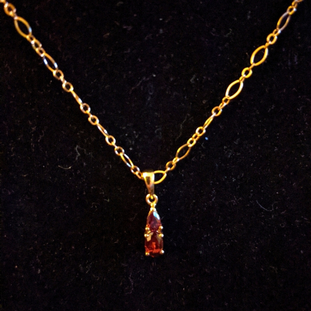 Garnet Pendant and Earrings